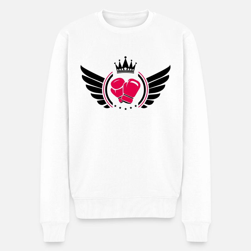 Boxing Symbol - Männer Premium Bio Pullover - Weiß