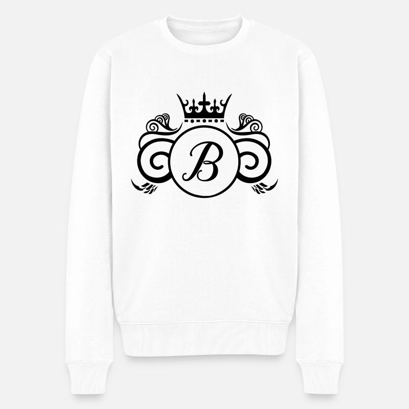 B Wappen - Männer Premium Bio Pullover - Weiß