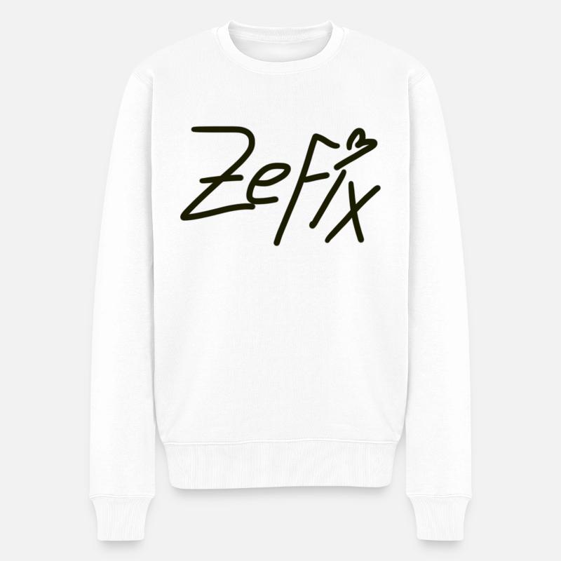 Zefix - Männer Premium Bio Pullover - Weiß