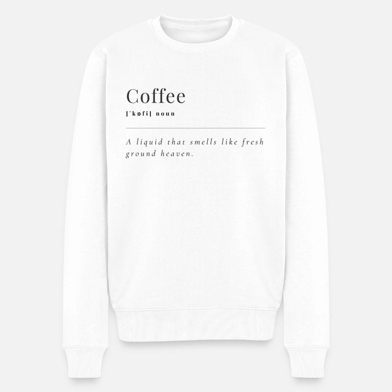 Coffee - Männer Premium Bio Pullover - Weiß