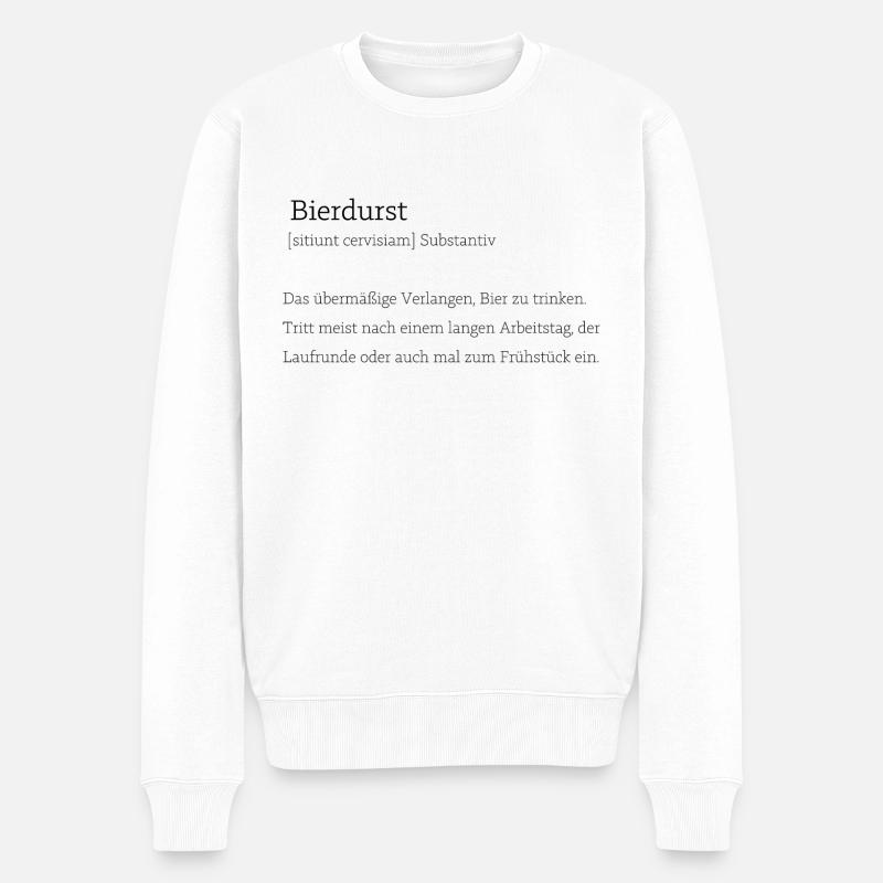Bierliebhaber Geschenkidee - Männer Premium Bio Pullover - Weiß
