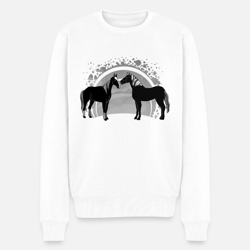 Chevaux - Pull Premium bio Homme - blanc
