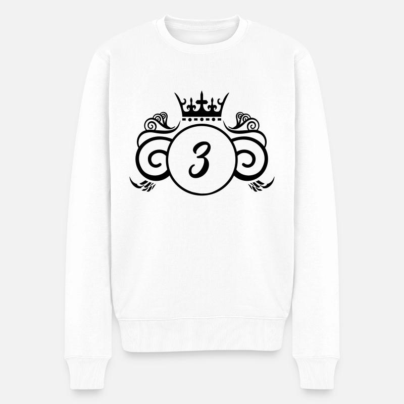 Wappen 3 - Männer Premium Bio Pullover - Weiß