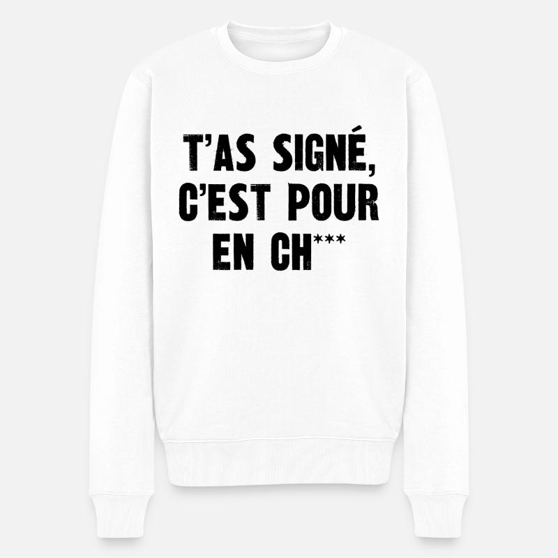 t'as signé - Pull Premium bio Homme - blanc