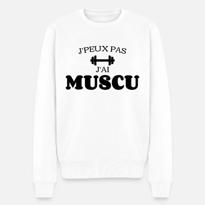 J'Peux Pas J'Ai Muscu - Pull Premium bio Homme - blanc