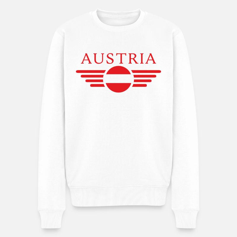 Österreich - Männer Premium Bio Pullover - Weiß