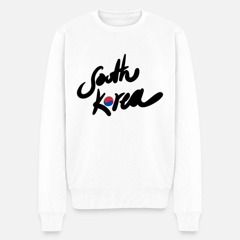 Südkorea - Männer Premium Bio Pullover - Weiß