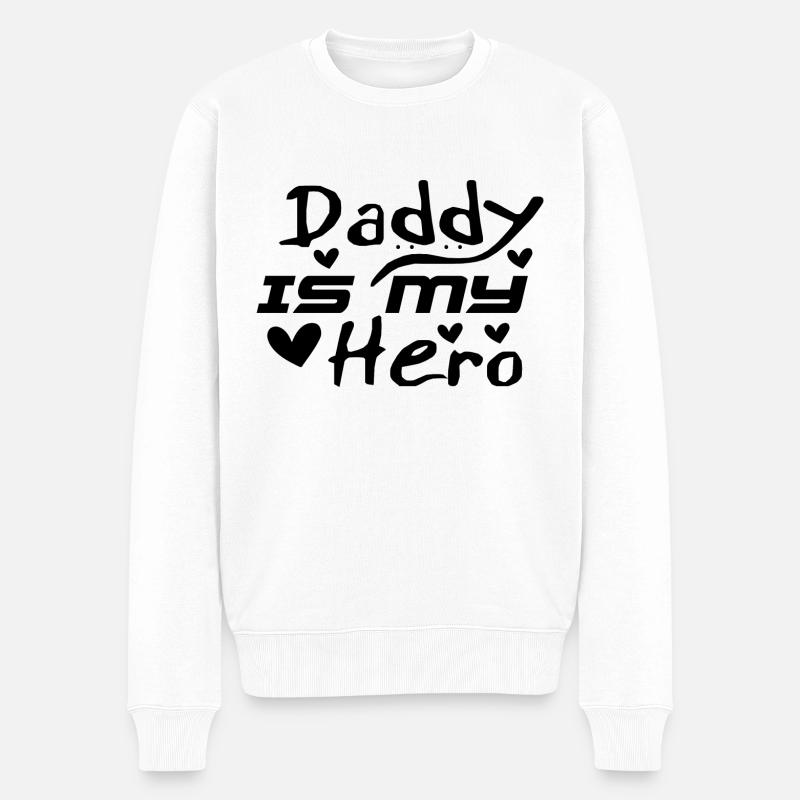 Papa est mon héros - Pull Premium bio Homme - blanc