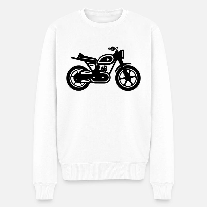 Motorrad - Männer Premium Bio Pullover - Weiß