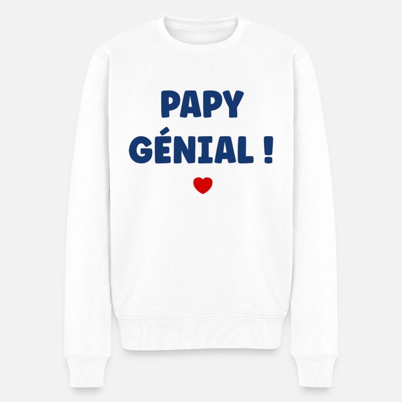 papy génial - Pull Premium bio Homme - blanc