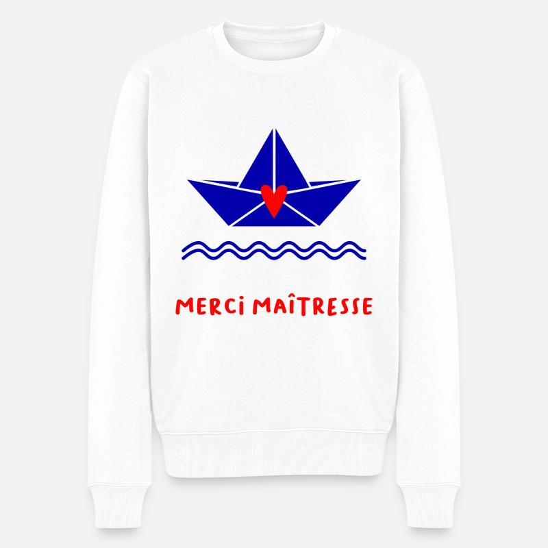 MAÎTRESSE. MERCI. MERCI MAÎTRESSE - Pull Premium bio Homme - blanc
