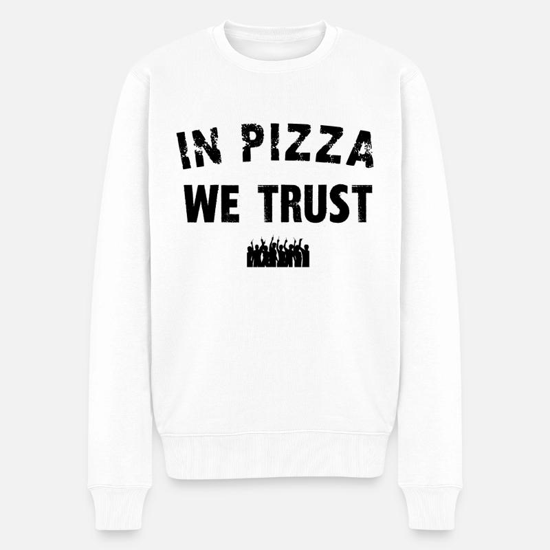 in pizza we trust - Pull Premium bio Homme - blanc