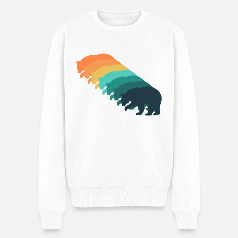 Ours rétro - Pull Premium bio Homme - blanc