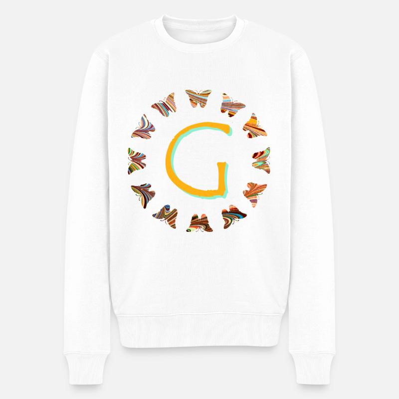 Papillons E 56 g - Pull Premium bio Homme - blanc