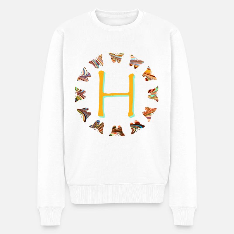 Papillons e 56 h - Pull Premium bio Homme - blanc