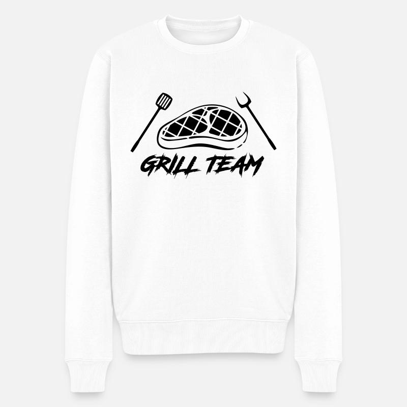 grill team - Männer Premium Bio Pullover - Weiß