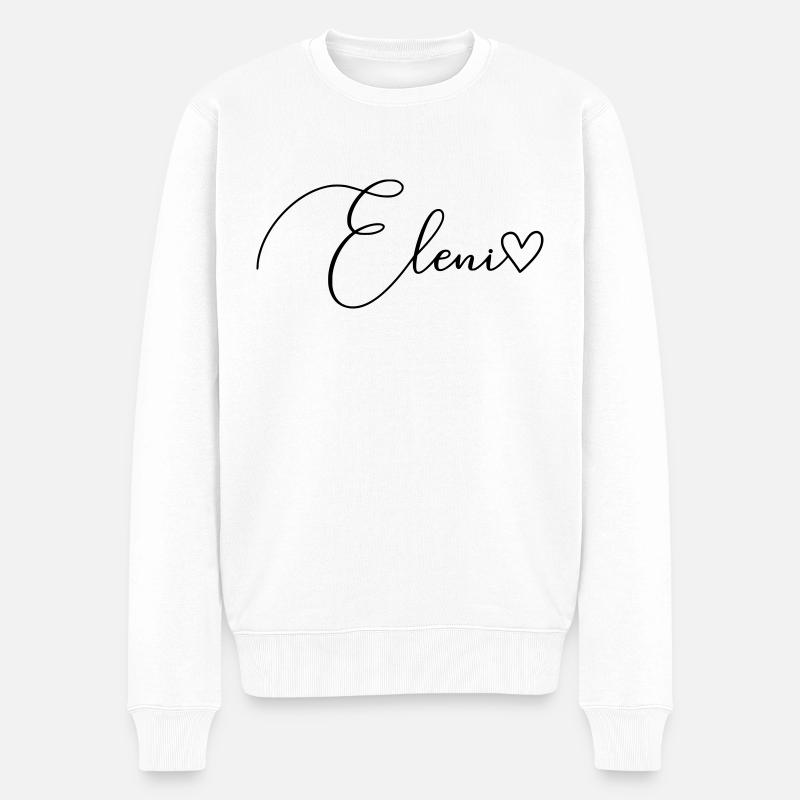 Eleni Name Vorname Mädchen - Männer Premium Bio Pullover - Weiß