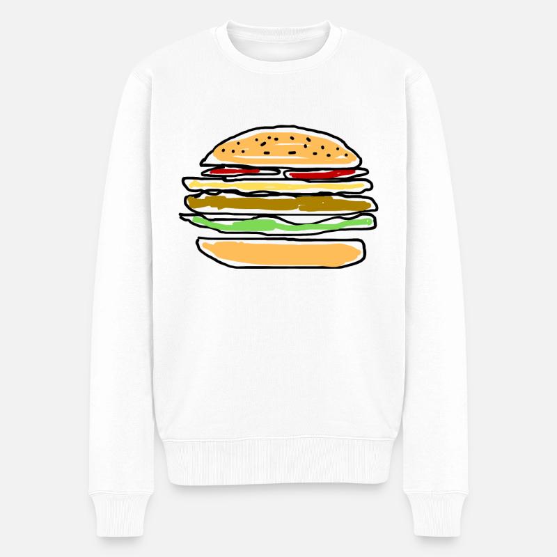 Burger - Pull Premium bio Homme - blanc