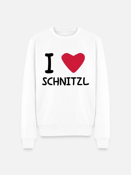 I love Schnitzl - Männer Premium Bio Pullover - Weiß