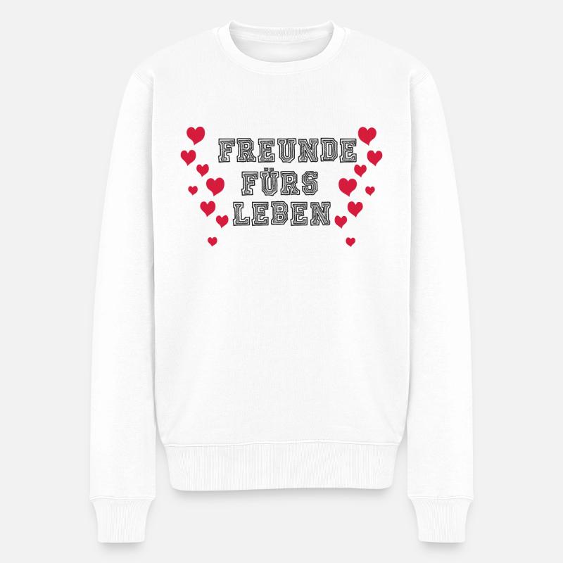 Freunde fürs Leben - Männer Premium Bio Pullover - Weiß