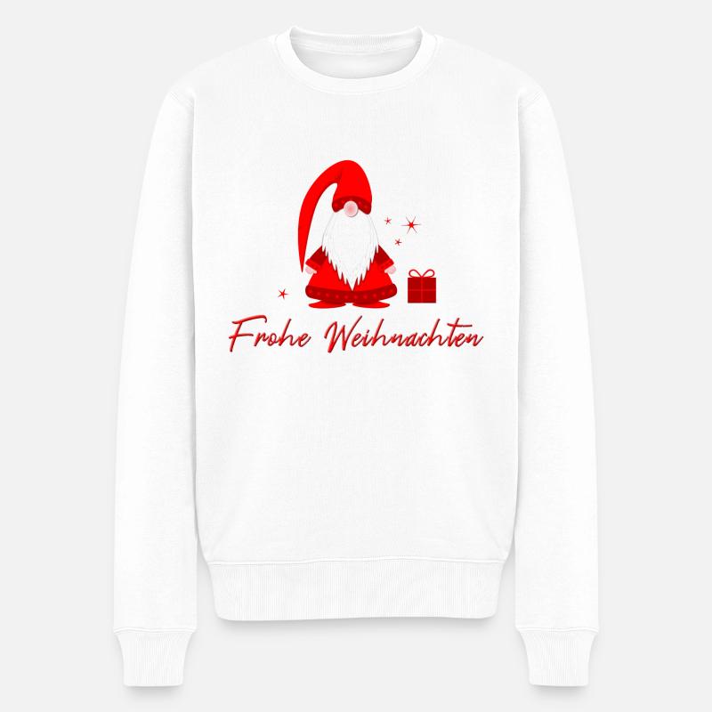 Frohe Weihnachten - Männer Premium Bio Pullover - Weiß
