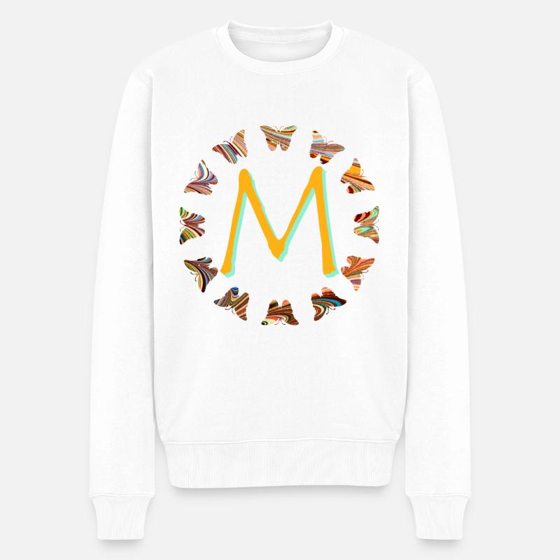 Papillons e 56 m - Pull Premium bio Homme - blanc