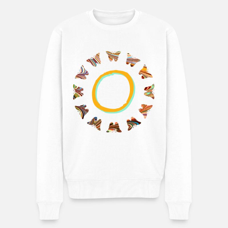 Papillons E 56 O - Pull Premium bio Homme - blanc