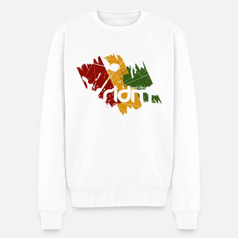 ridm good vibez - Männer Premium Bio Pullover - Weiß