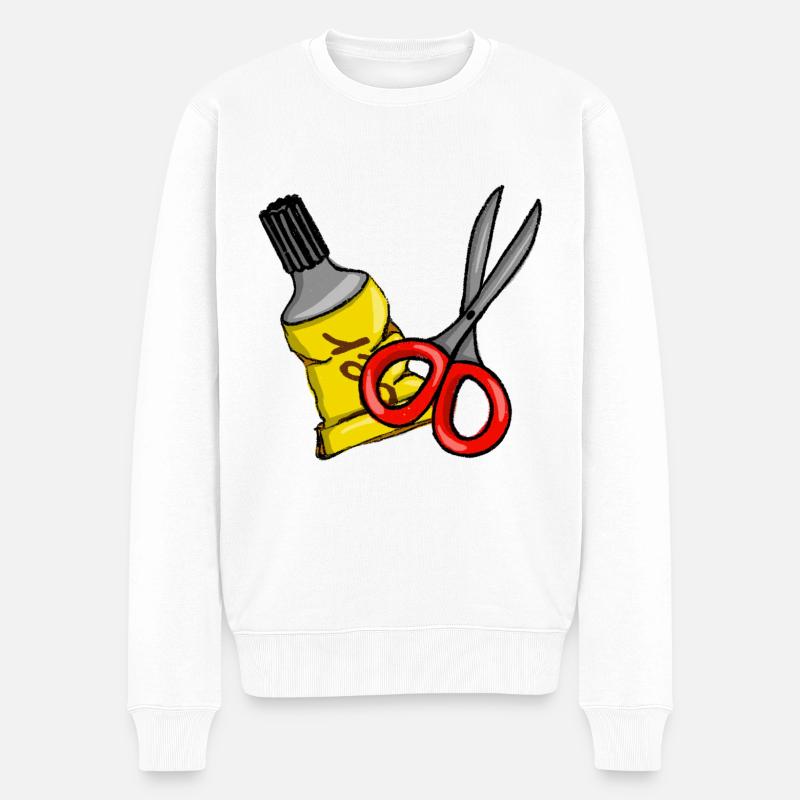 Ciseaux et colle - Pull Premium bio Homme - blanc
