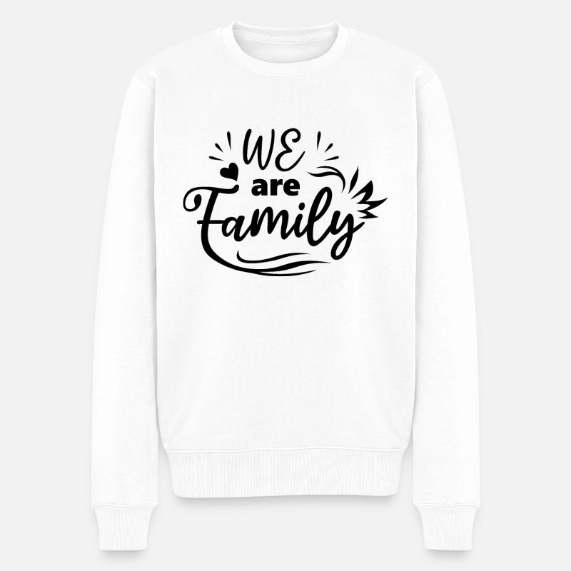 Wir sind Familie - Männer Premium Bio Pullover - Weiß