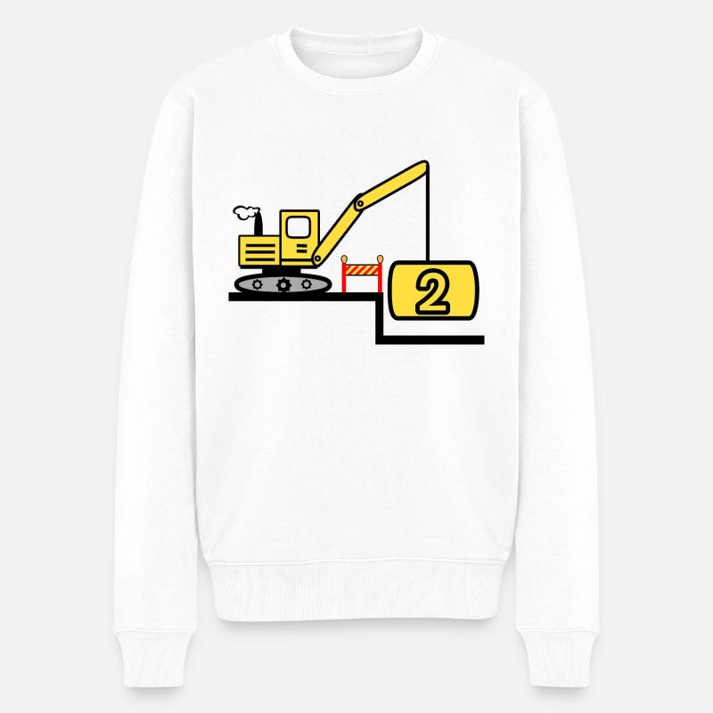 Bagger - Männer Premium Bio Pullover - Weiß