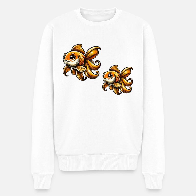 goldfische - Männer Premium Bio Pullover - Weiß