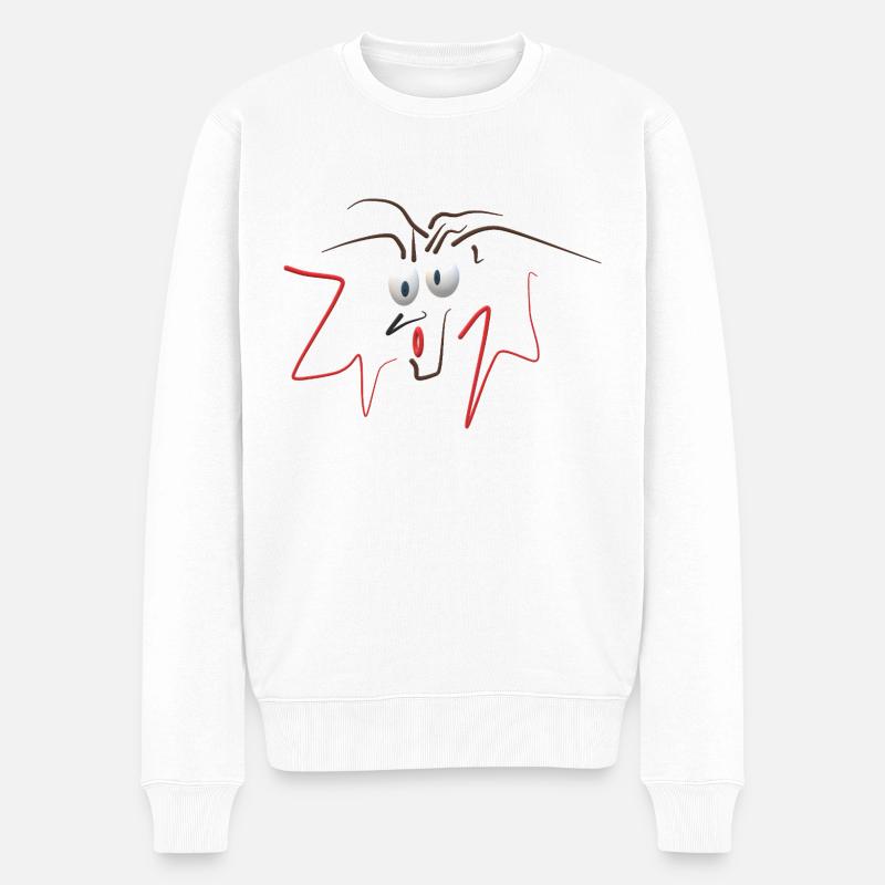 Yeux - Pull Premium bio Homme - blanc