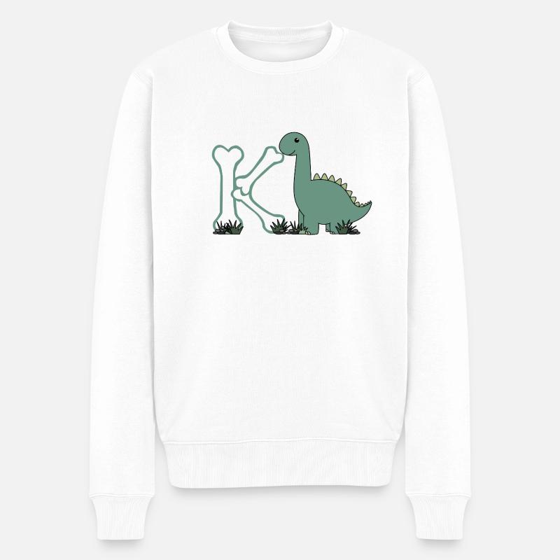 Lettre K - Pull Premium bio Homme - blanc