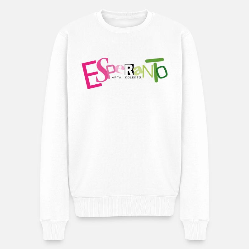 Esperanto - Arta Kolekto - Männer Premium Bio Pullover - Weiß
