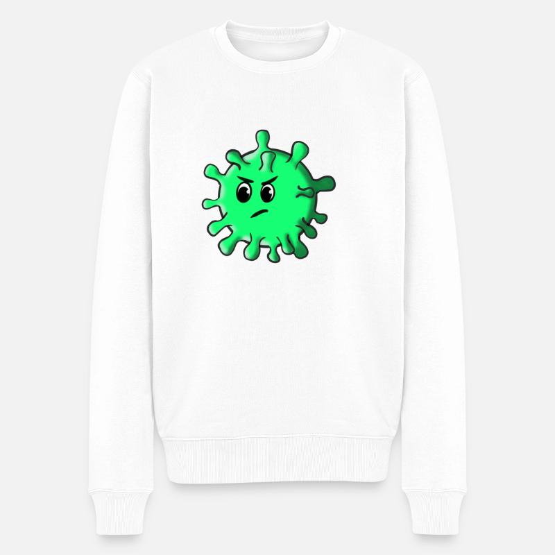 Corona Virus - Männer Premium Bio Pullover - Weiß