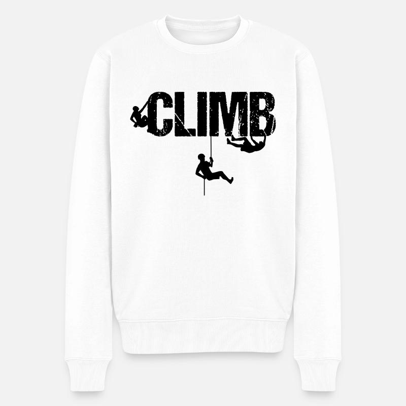 Klettern, Sport, Climb, Climbing, Hobby, Bouldern - Männer Premium Bio Pullover - Weiß