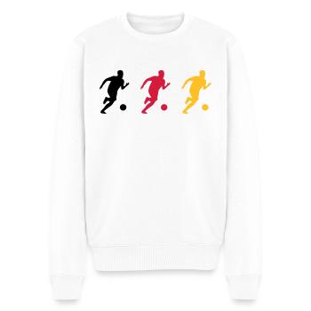 Fußball Fußballer Fußballspiel Deutschlandfahne - Männer Premium Bio Pullover - Weiß - Vorne - Thijin (182cm)