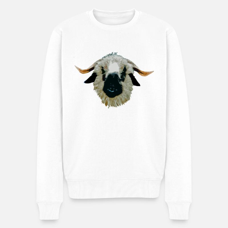 Waliser Schwarznasenschaf - Männer Premium Bio Pullover - Weiß