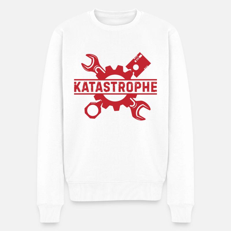 Katastrophe Geschenk Mechaniker Kfz Auto Garage - Männer Premium Bio Pullover - Weiß