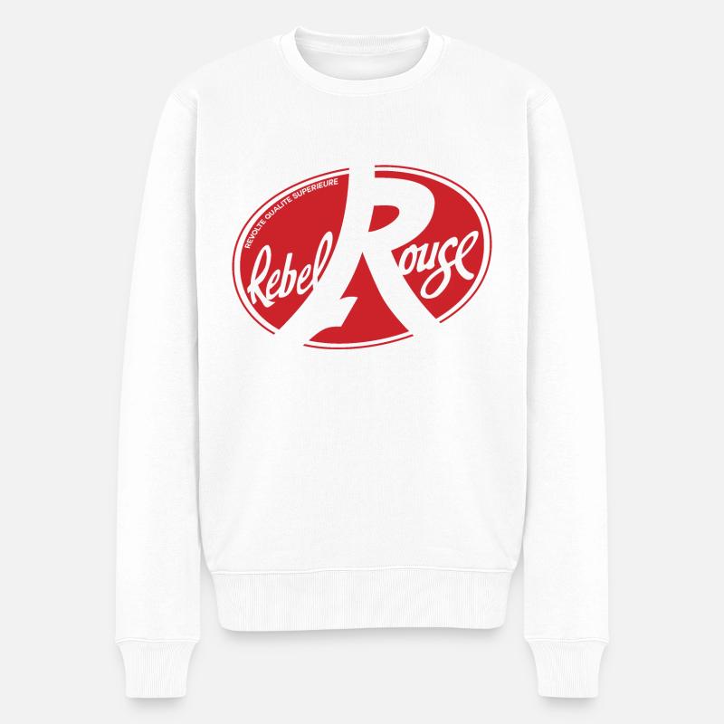 Roter Rebel - Männer Premium Bio Pullover - Weiß