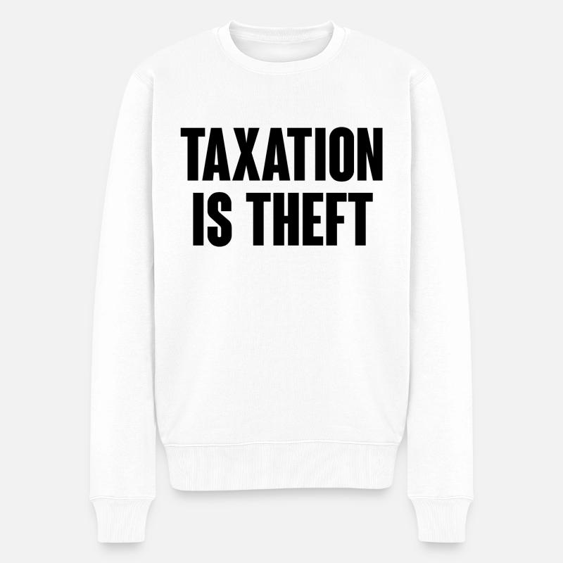 Steuern ist Diebstahlquote - Männer Premium Bio Pullover - Weiß