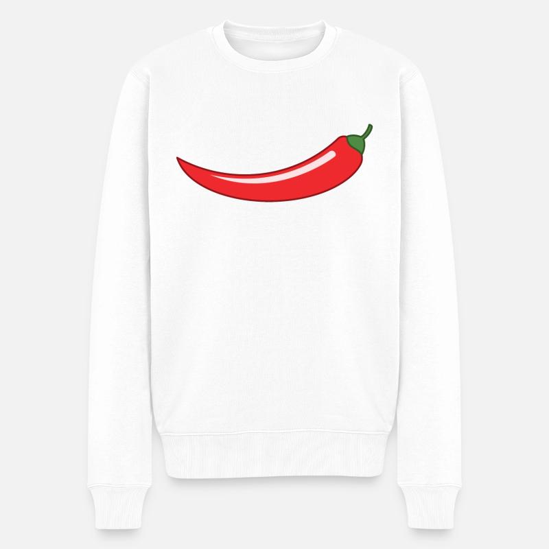 Chilli - Männer Premium Bio Pullover - Weiß
