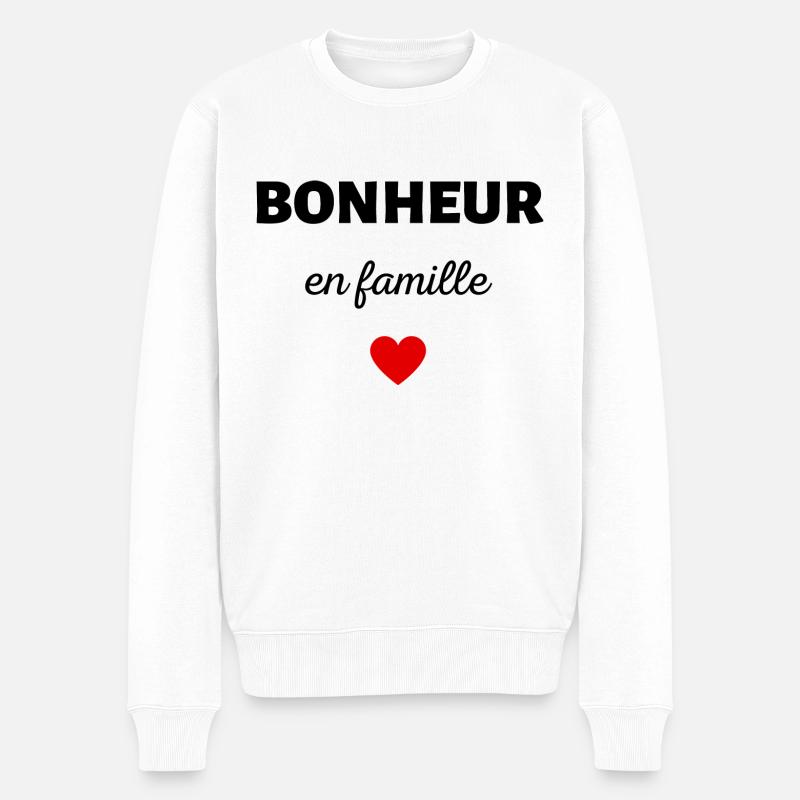 bonheur en famille - Pull Premium bio Homme - blanc