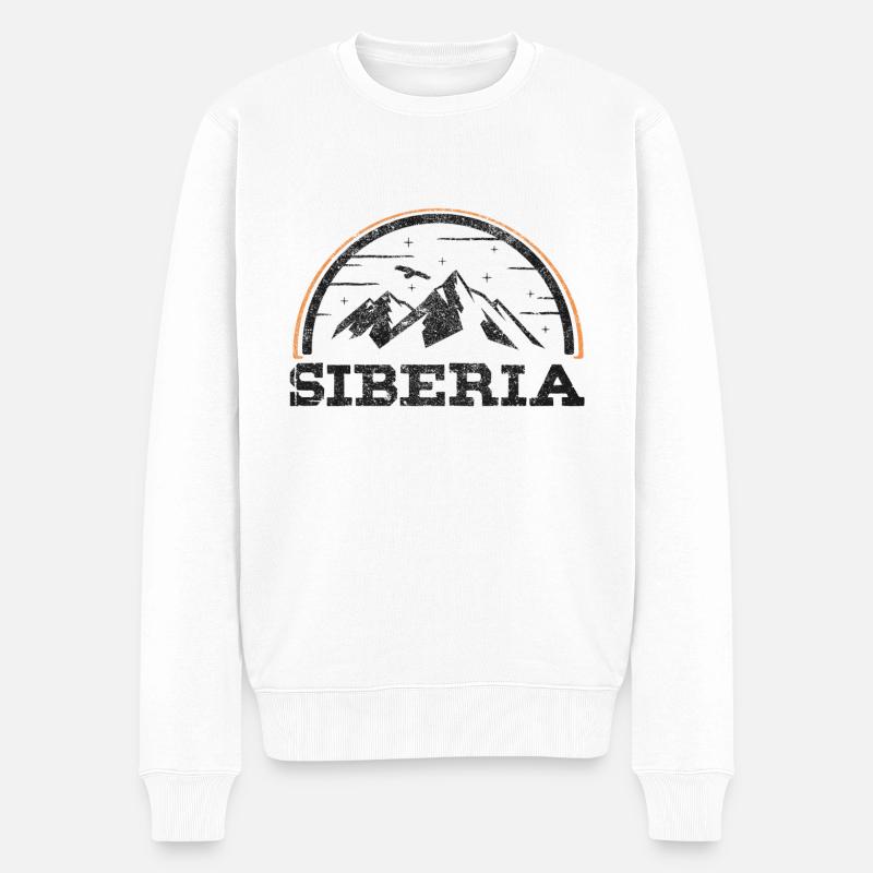 Russland Sibirien - Männer Premium Bio Pullover - Weiß