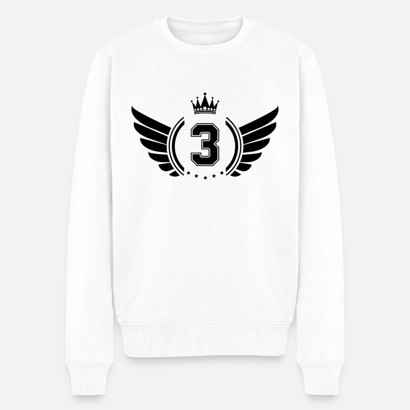 Wappen 3 - Männer Premium Bio Pullover - Weiß