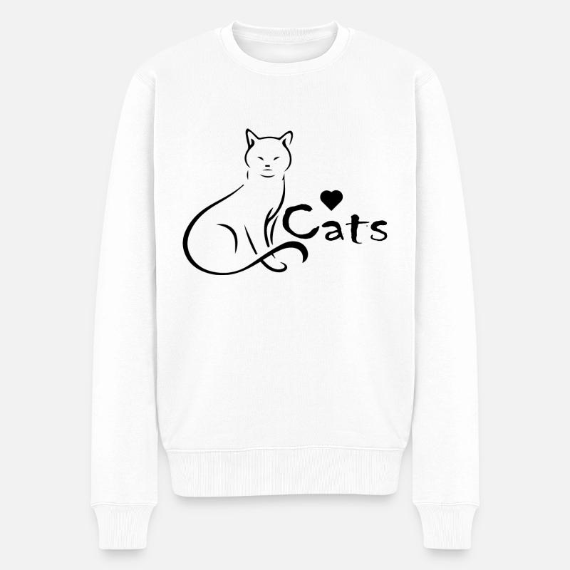 Chat Katze - Pull Premium bio Homme - blanc