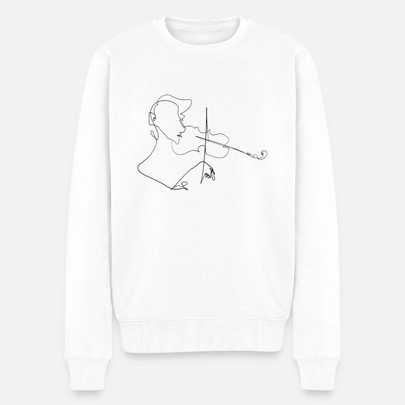 violon - Pull Premium bio Homme - blanc
