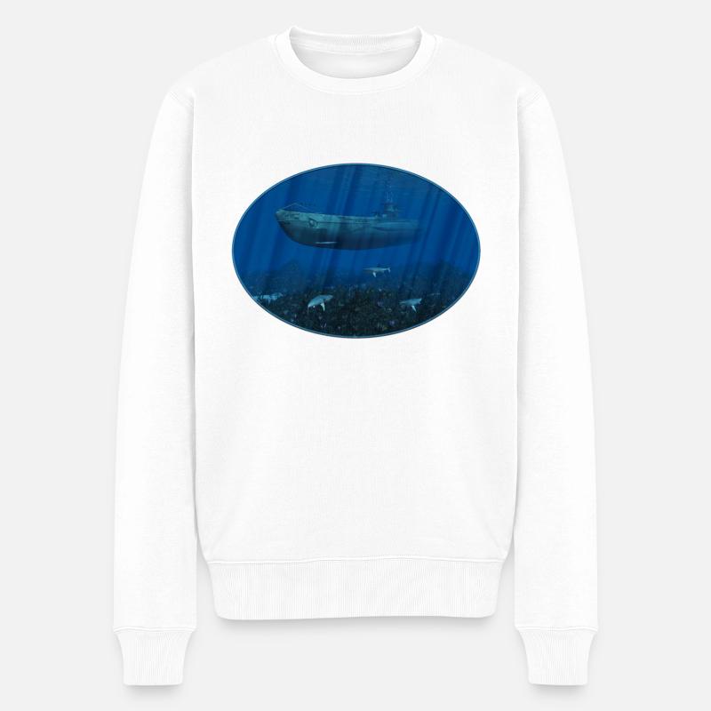 Submarine - Männer Premium Bio Pullover - Weiß