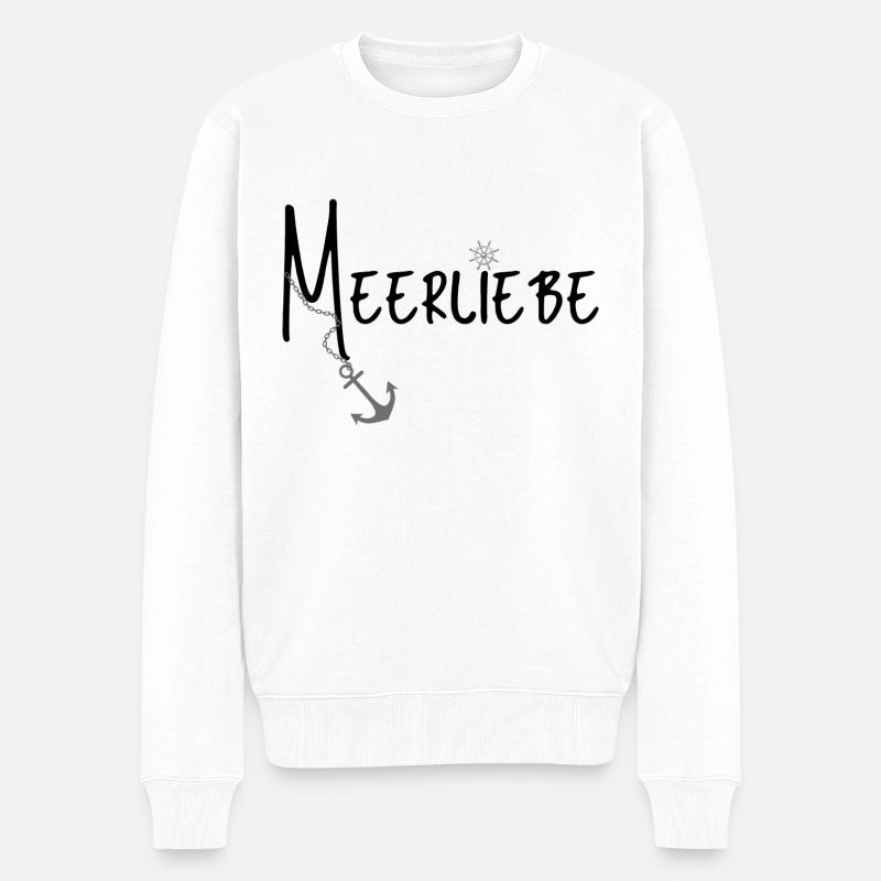 Meerliebe - Männer Premium Bio Pullover - Weiß